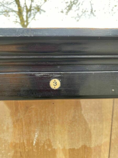 Huge early mid c20th black school lab shop display cabinet wall cupboard – A rare vintage treasure