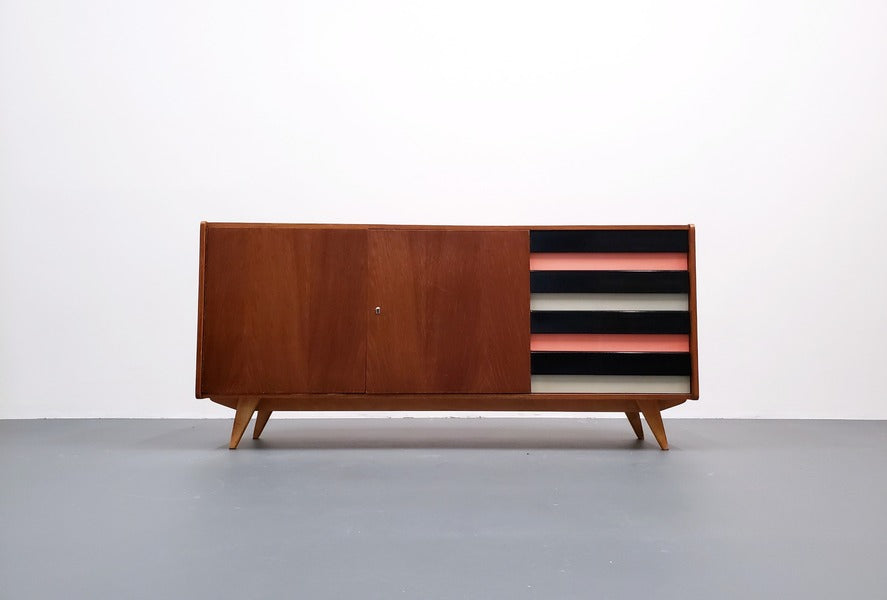 1966 jiri jiroutek sideboard, model u 460 in black, white and pink – A rare vintage treasure