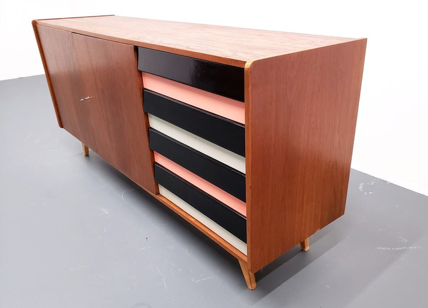 1966 jiri jiroutek sideboard, model u 460 in black, white and pink – A rare vintage treasure