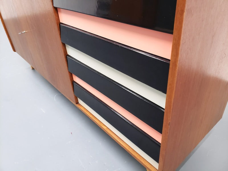 1966 jiri jiroutek sideboard, model u 460 in black, white and pink – A rare vintage treasure