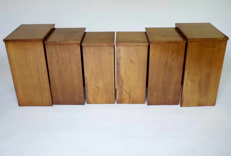 Art deco walnut coffee table / nests 3 tables each side, circa 1920s – A rare vintage treasure