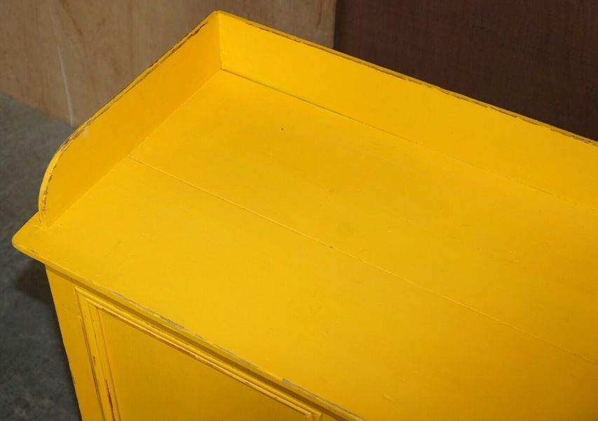 Antique circa 1880 hungarian hand painted yellow pine kitchen sideboard stand – A rare vintage treasure