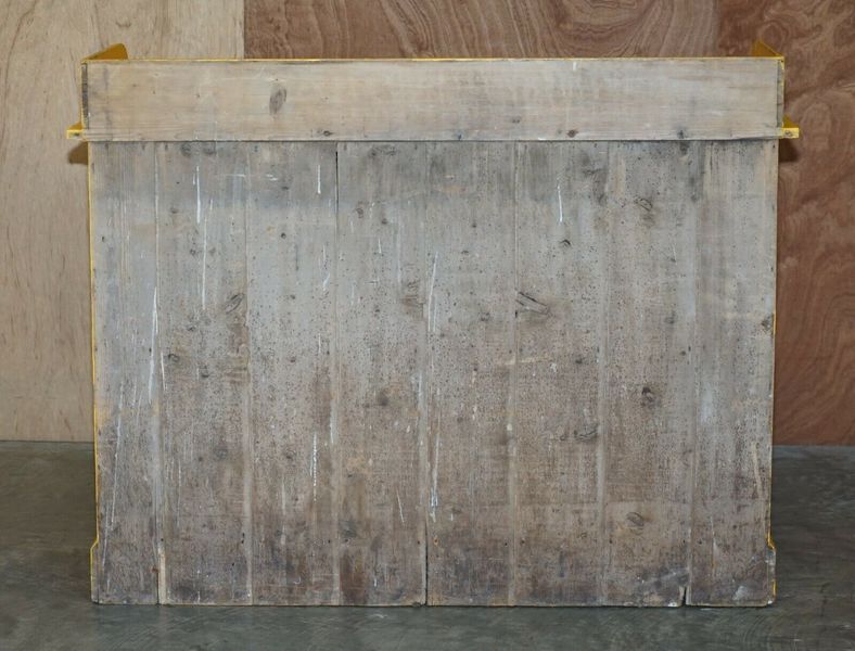 Antique circa 1880 hungarian hand painted yellow pine kitchen sideboard stand – A rare vintage treasure