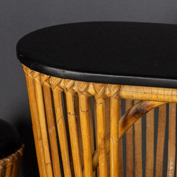 20th century italian standing bamboo dry bar & stools, c.1960 – A rare vintage treasure